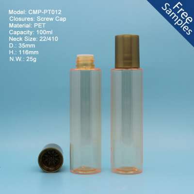 100ml round plastic bottle for cosmetic