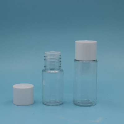 Wholesale empty small plastic PET bottle with plug, 20ml plastic bottle for cosmetic (CMP-PT023)