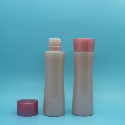 100ml cosmetic bottle with screw cap, 100ml Custom pink plastic PET bottle